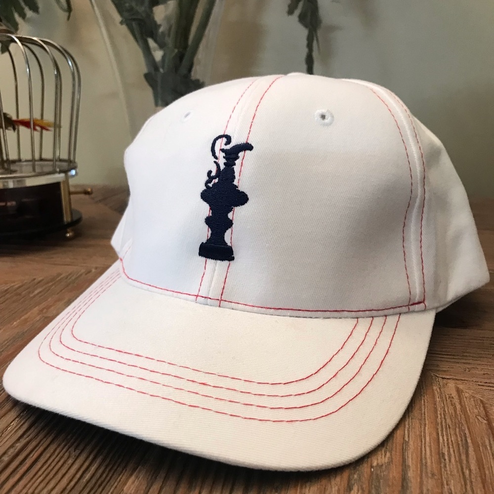 Ball cap, yacht club, American Cup, sailing race. Velcro adjustable
